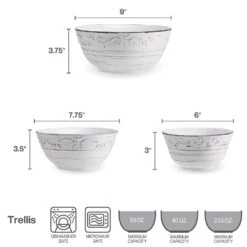 Trellis White Set Of 3 Serving Bowls -Kitchen Supplies Shop trellis white set of 3 serving bowls 5297420 4