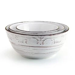 Trellis White Set Of 3 Serving Bowls -Kitchen Supplies Shop trellis white set of 3 serving bowls 5297420 6