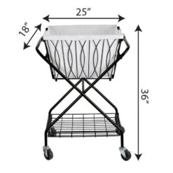 Verona Laundry Cart With Removable Basket -Kitchen Supplies Shop verona laundry cart with removable basket black 5273959 8 da4efc6f 8e15 4ba2 87fe ad2843bdc292