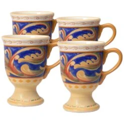 Villa Della Luna® Set Of 4 Pedestal Mugs