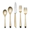 Wave Forged Satin Gold 20 Piece Flatware Set, Service For 4 -Kitchen Supplies Shop wave forged satin gold 20 piece flatware set service for 4 5213011 1