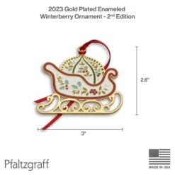 Winterberry® Gold Plated Enamel Sleigh Christmas Ornament 9 Winterberry® Gold Plated Enamel Sleigh Christmas Ornament -Kitchen Supplies Shop winterberry gold plated enamel sleigh christmas ornament 5308887 4