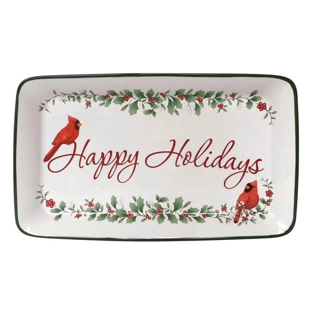 Winterberry® Happy Holidays Rectangular Tray 3 Winterberry® Happy Holidays Rectangular Tray