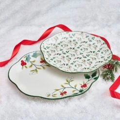 Winterberry® Set Of 2 Holly Serving Platters -Kitchen Supplies Shop winterberry set of 2 holly serving platters 5295772 3
