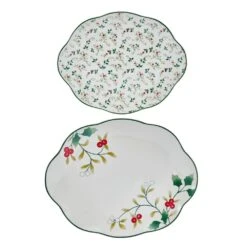 Winterberry® Set Of 2 Holly Serving Platters -Kitchen Supplies Shop winterberry set of 2 holly serving platters 5295772 6
