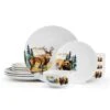 Woodland Animals 12 Piece Dinnerware Set, Service For 4 -Kitchen Supplies Shop woodland animals 12 piece dinnerware set service for 4 5293649 1